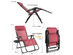 Costway Oversize Lounge Chair Patio Heavy Duty Folding Recliner Gray - Wine Red