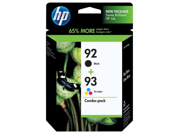 Hewlett-Packard 92-93 Ink Cartridges Combo Pack, Yields Approximately 220 Pages Black and Tri-Color Each [New Open Box]