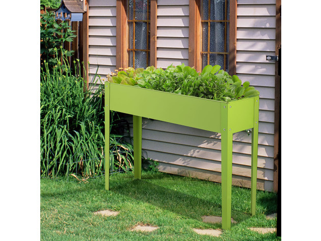 Costway 40''x12'' Outdoor Elevated Garden Plant Stand Raised Tall Flower Bed - Fruit Green