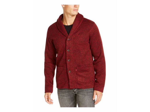Levi's Men's  Sweater Knit Fleece Cardigan Red Size Extra Large
