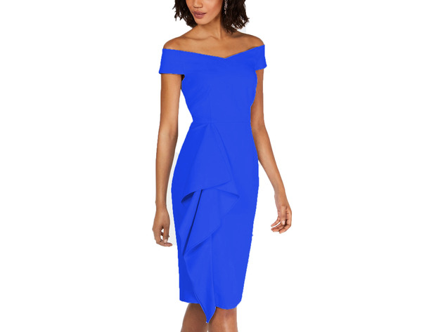 Vince camuto ruffle sheath 2024 dress