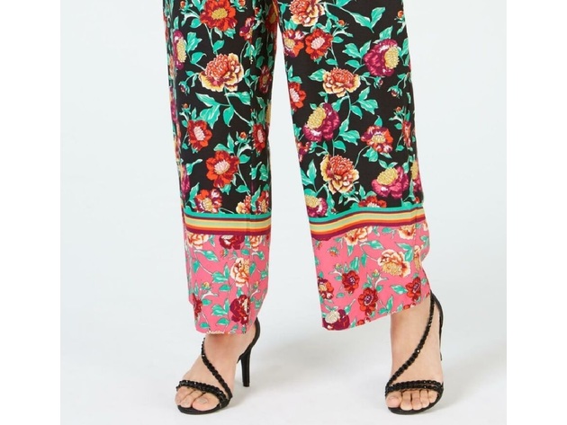 Thalia Sodi Women's Wide-Leg Pants Printed  Rose Floral Size Large