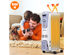 1500W Electric Oil Filled Radiator Space Heater Thermostat White