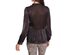 1 State Women's Button-Down Shimmering Sheer Peplum Top Black Size Medium
