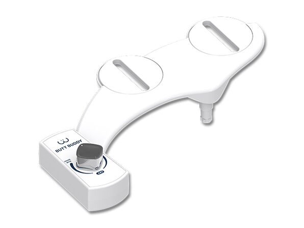 BUTT BUDDY Bidet Toilet Seat Attachment w/ Rear Bum Wash & Nozzle Cleaning  