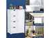 Costway Wooden 4 Drawer Bathroom Cabinet Storage Cupboard 2 Shelves Free Standing White