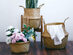 Potey Original Brown Handwoven Seagrass Plant Basket