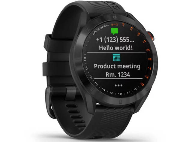 Garmin Approach S40 Black Stainless Steel with Black Band Smart Watch