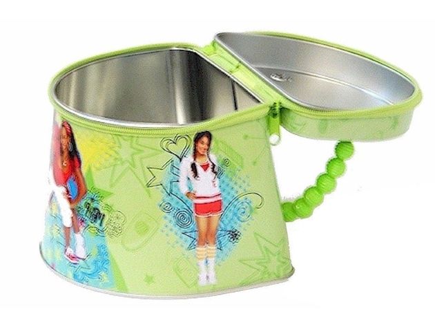 High School Musical Tin Box Carry All Tote Purse with Zipper - Green