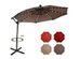 Costway 10FT Patio Offset Umbrella Solar LED 360degrees Rotation Tan