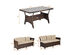 Costway 3 Piece Rattan Dining Set Patio Furniture 6 Seats Sofa Cushioned 