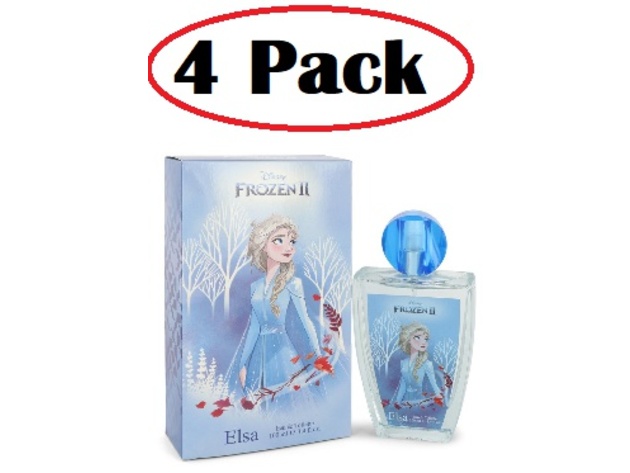 4 Pack of Disney Frozen II Elsa by Disney Eau De Toilette Spray 3.4 oz