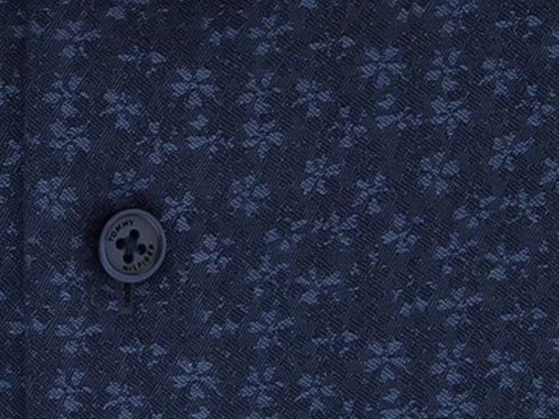 Tommy Hilfiger Men's Thflex Floral-print Supima Cotton Dress Shirt Size 17.5x34-35