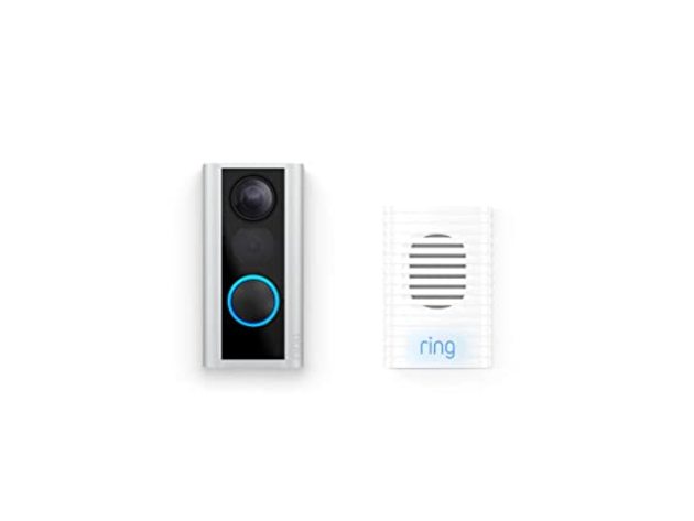 Ring Peephole Cam with Ring Chime with Chime to Hear Real-Time Notifications