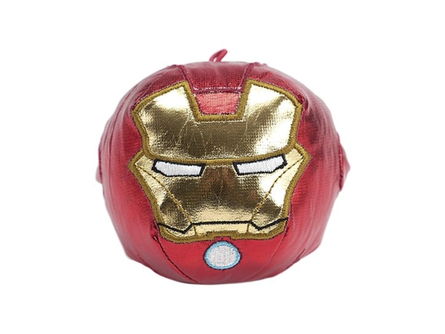 Hallmark Fluffballs Marvel Iron Man Plush Ball Ornament Stuffed Toy, Red and Golden (New Open Box)