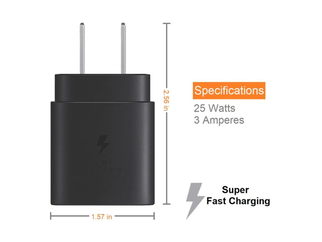 Cellvare Oem 25W USB-C Super Fast Charging Wall Charger with USB-C to USB-C Cable - Black