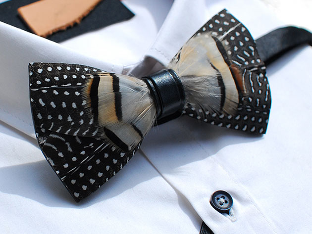 handmade feather bow ties