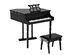 Childs 30 Key Toy Grand Baby Piano w/ Kids Bench Wood Black