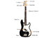 Costway Black Full Size 4 String Electric Bass Guitar with Strap Guitar Bag Amp Cord - Black