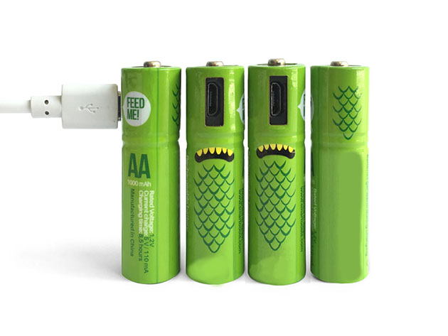 4-Pack ECO Recharge USB Rechargeable Batteries (AA)