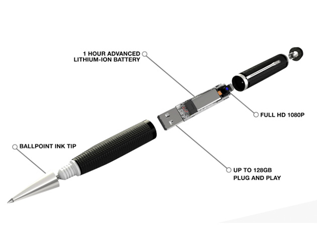 iSpyPen PRO 2021 Model (32GB/6-Hour Storage/Silver) + Adapter & Battery