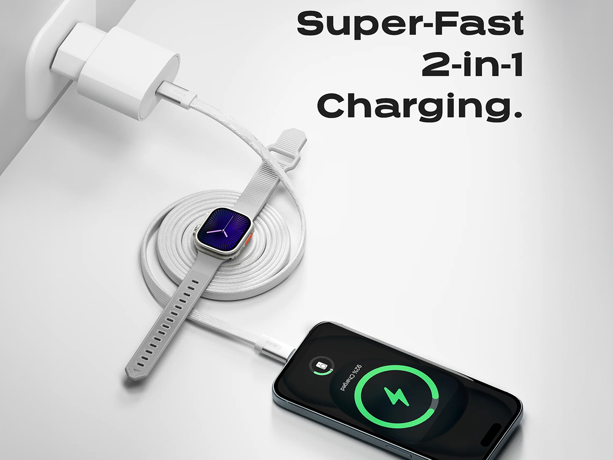 MagStack™ Duo Apple Watch Charger + 60W USB-C Cable (2-Pack)