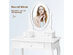 Costway White Vanity Table Jewelry Makeup Desk Bench Dresser Stool 3 Drawers - White