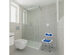 Costway Shower Bath Chair 6 Adjustable Height Non-Slip Bathtub Stool w/ Padded Back&Seat - Blue + Sliver
