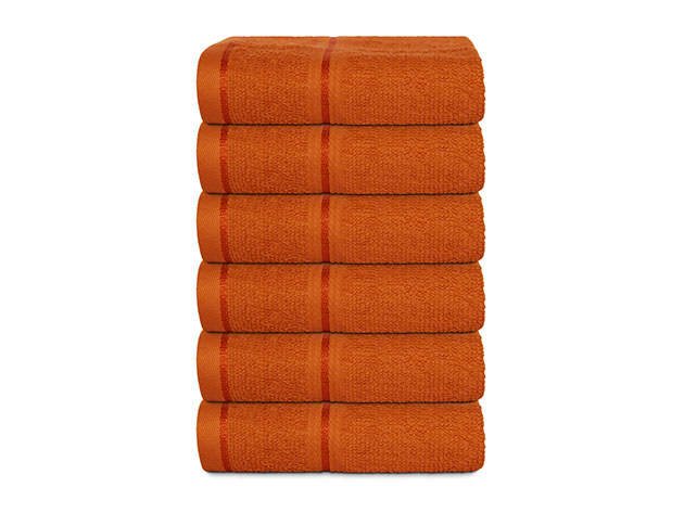 Hurbane Home 6-Piece Washcloth Set (Orange)