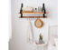 Costway Wood Floating Shelf Wall Mount Shelf W/Removable Towel Bar