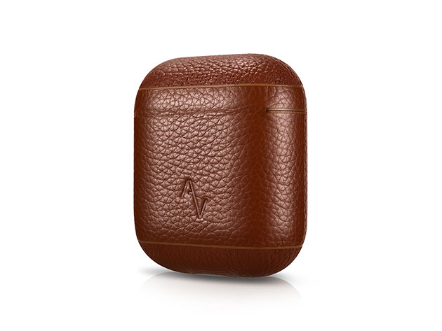 Leather AirPod Case (Pebble/Brown)