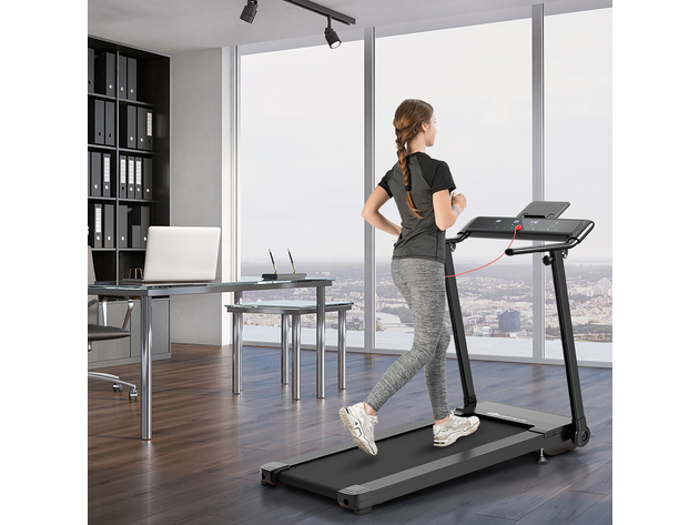 Goplus Folding Treadmill Walking Running Machine W/Touch Screen Home Gym Office - Black