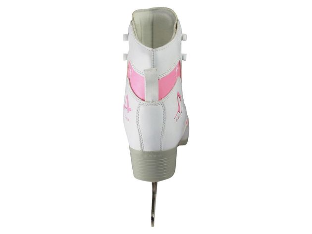 American Athletic Girls' Soft Boot Multi-layer Ice Figure Mesh Trim Skates, Size: 11, White/Pink (New Open Box)