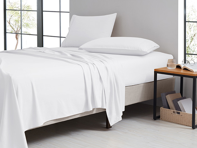 Kathy Ireland Twill Weave Luxury 4-Piece Sheet Set (White)
