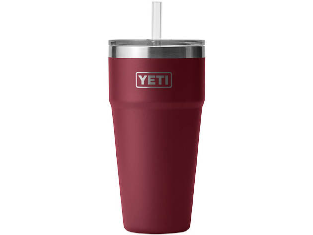 Yeti 21071500651 Rambler 26 oz. Stackable Cup with Straw Lid - Harvest Red