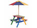 Costway 4 Seat Kids Picnic Table w/Umbrella Garden Yard Folding Children Bench Outdoor - Multicolor