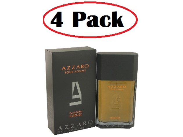 4 Pack of Azzaro Intense by Azzaro Eau De Parfum Spray 3.4 oz