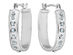 Accent Diamond Squared Hoop Earrings in 14K White Gold (2/3 Inch)