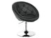 Costway Adjustable Modern Swivel Round Tufted Back Accent Chair PU Leather - Black