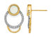 1/2 Carat (ctw) Opal and 1/5 Carat (ctw) Diamonds Circle Earrings in 14K Yellow Gold
