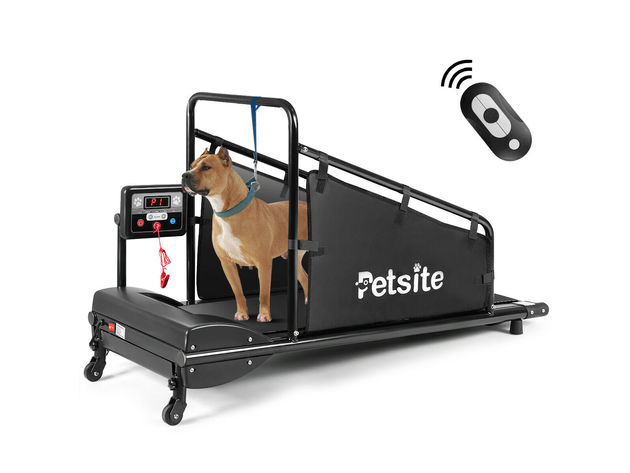 Petsite Pet Treadmill Indoor Exercise For Dogs Pet Exercise Equipment w/ Remote Control - Black