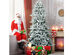 7 Foot Premium Snow Flocked Slim Artificial Christmas Fir Tree w/ Pine Cones 