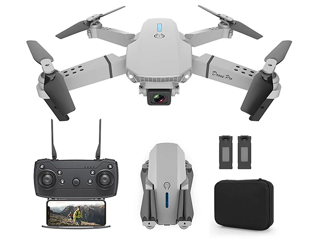 GPS 4K HD Wi-Fi Dual Camera Drone with 2 Batteries (White)