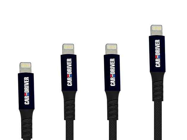 Car and Driver MFi Braided Lightning Cables: 4-Pack