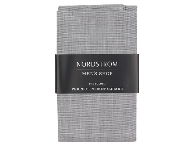Nordstrom Men's Shop the Perfect Pre-folded Pocket Square, Crafted from Cotton and Linen, Size One, Grey
