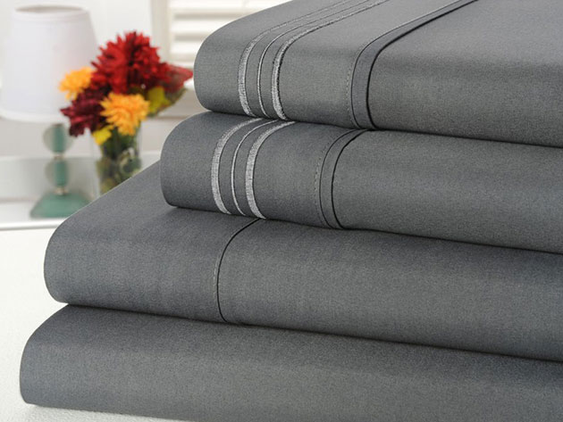 4-Piece Bamboo-Blend Comfort Luxury Sheet Set (Gray/Full)