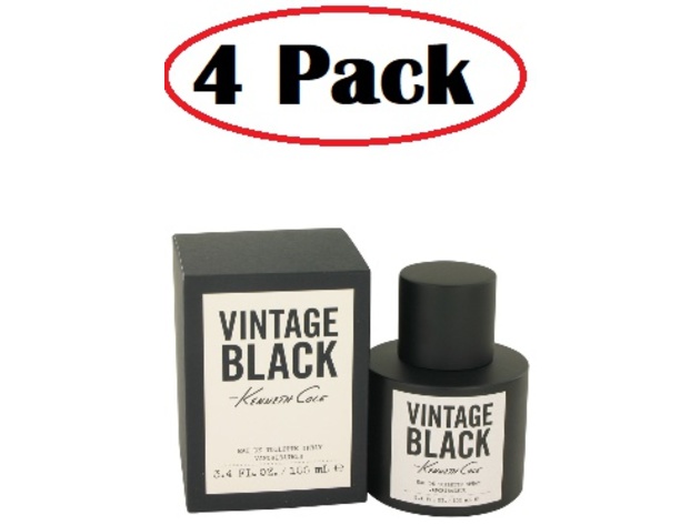 4 Pack of Kenneth Cole Vintage Black by Kenneth Cole Eau De Toilette Spray 3.4 oz