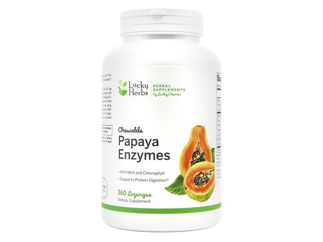 LuckyHerbs - Papaya Enzymes - 360 Chewable Tablets