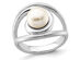 Button Freshwater Cultured Pearl Ring 8-9mm in Sterling Silver - 8