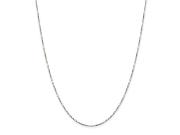 Box Chain Necklace in Sterling Silver 18 Inches (1.10mm)